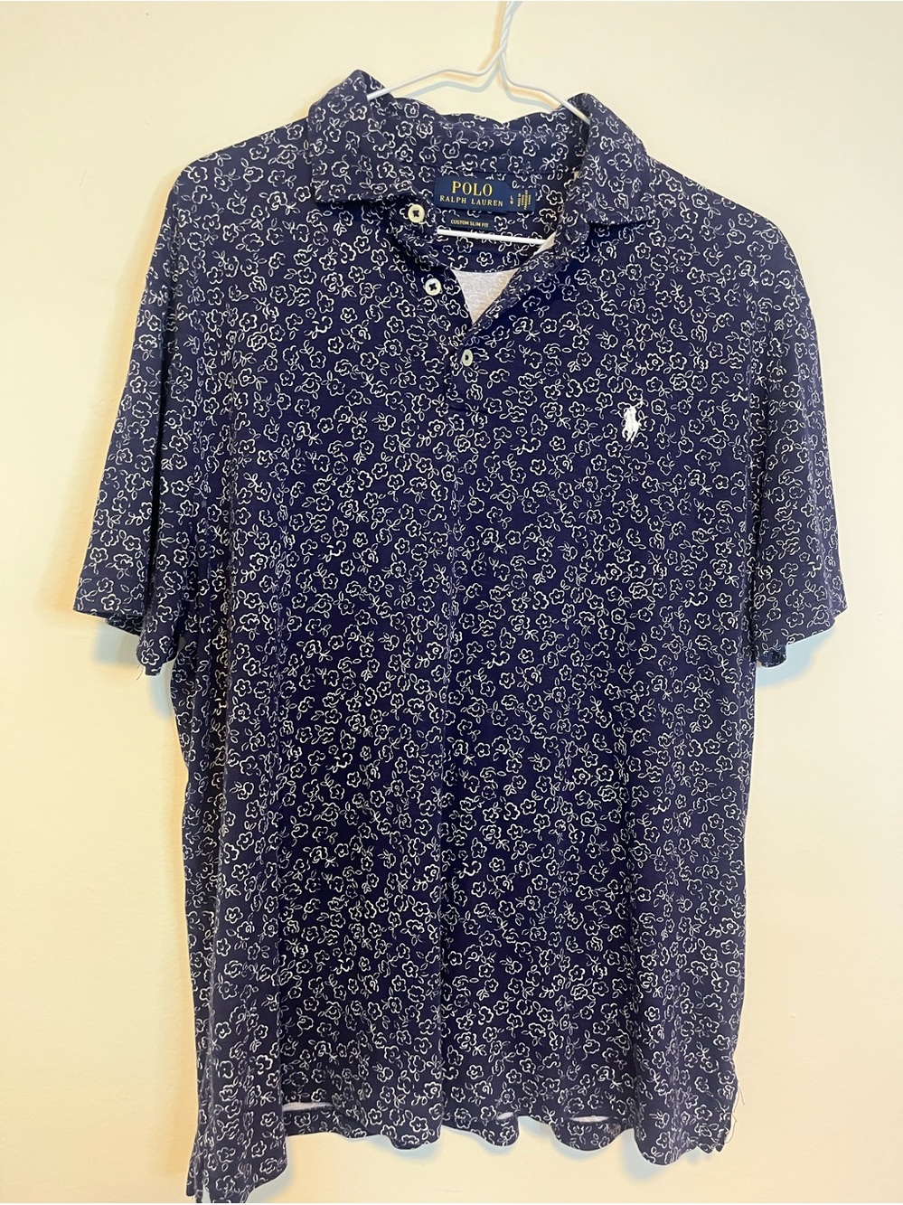 Ralph Lauren Navy Polo with White Floral Print